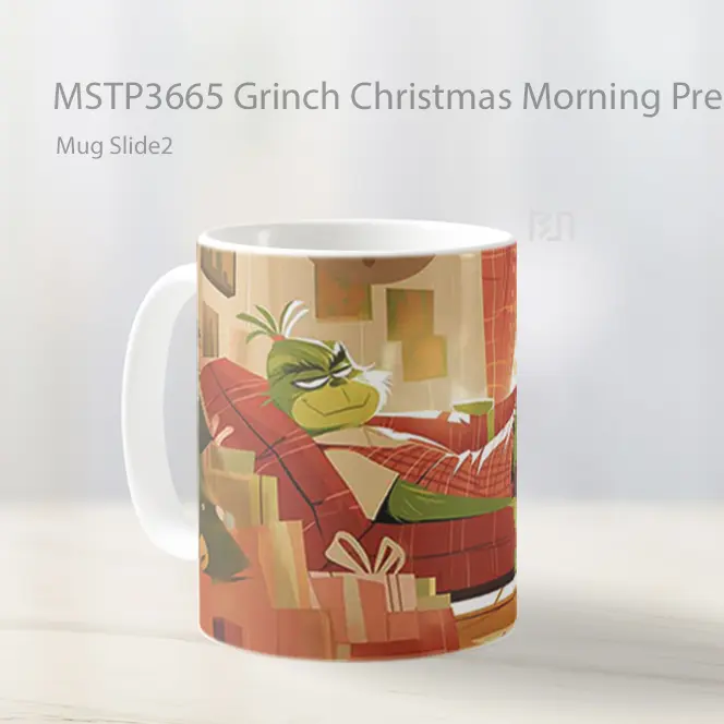 Grinch Christmas Morning Preppy Look Mug Gelas Keramik MSTP3665 - All-side / Desain