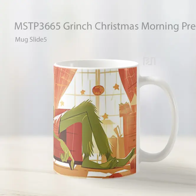 Grinch Christmas Morning Preppy Look Mug Gelas Keramik MSTP3665 - All-side / Desain