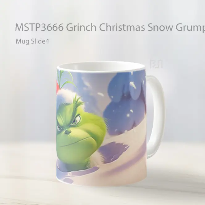 Grinch Christmas Snow Grumpy Look Mug Gelas Keramik MSTP3666