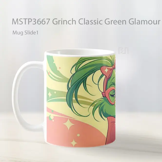 Grinch Classic Green Glamour Mug Gelas Keramik MSTP3667 - All-side / Desain