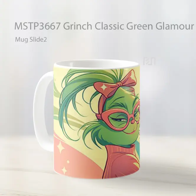 Grinch Classic Green Glamour Mug Gelas Keramik MSTP3667 - All-side / Desain