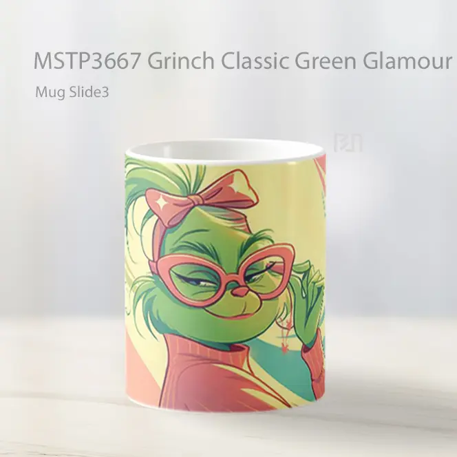 Grinch Classic Green Glamour Mug Gelas Keramik MSTP3667 - All-side / Desain