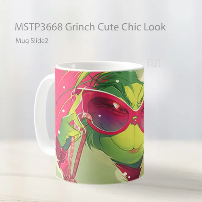 Grinch Cute Chic Look Mug Gelas Keramik MSTP3668 - All-side / Desain