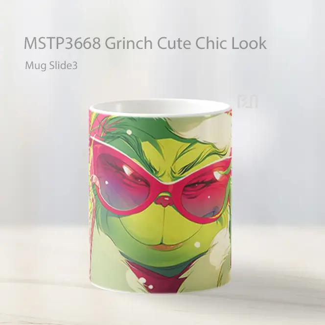 Grinch Cute Chic Look Mug Gelas Keramik MSTP3668 - All-side / Desain