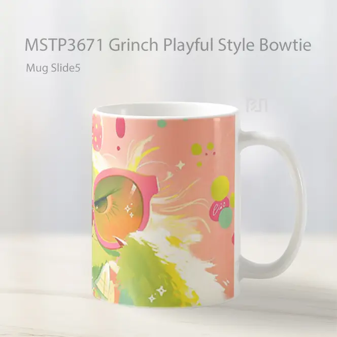 Grinch Playful Style Bowtie Mug Gelas Keramik MSTP3671 - All-side / Desain