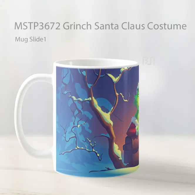 Grinch Santa Claus Costume Mug Gelas Keramik MSTP3672 - All-side / Desain