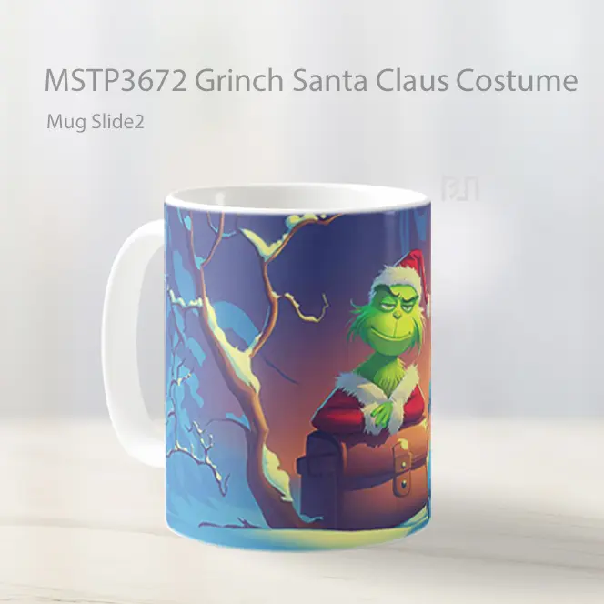 Grinch Santa Claus Costume Mug Gelas Keramik MSTP3672 - All-side / Desain
