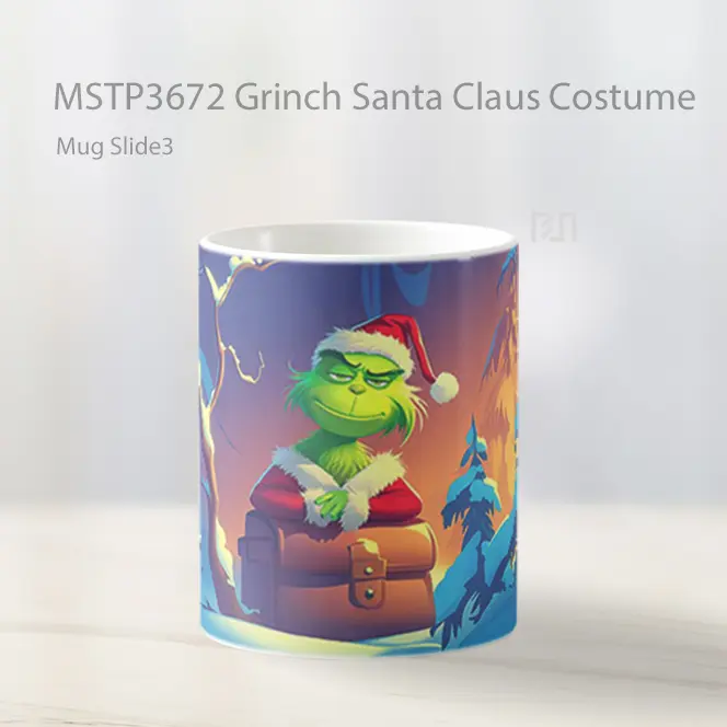 Grinch Santa Claus Costume Mug Gelas Keramik MSTP3672 - All-side / Desain