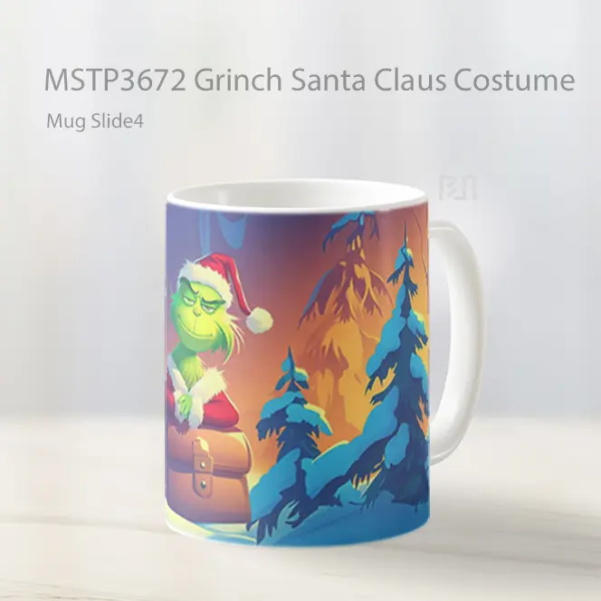 Grinch Santa Claus Costume Mug Gelas Keramik MSTP3672