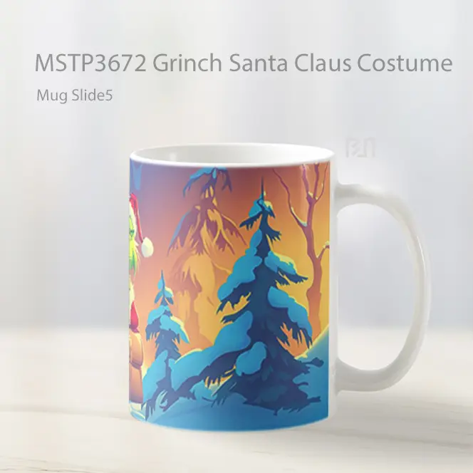 Grinch Santa Claus Costume Mug Gelas Keramik MSTP3672 - All-side / Desain