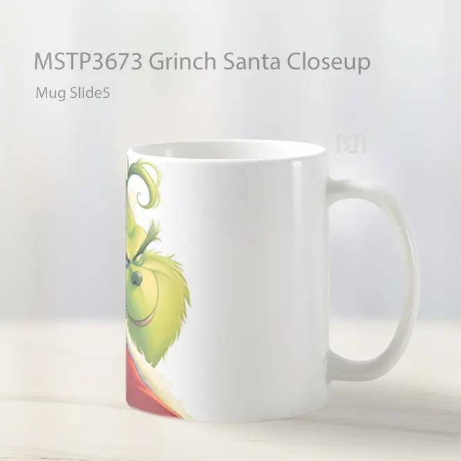 Grinch Santa Closeup Mug Gelas Keramik MSTP3673 - All-side / Desain