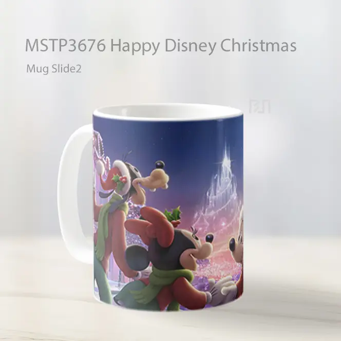 Happy Disney Christmas Mug Gelas Keramik MSTP3676 - All-side / Desain