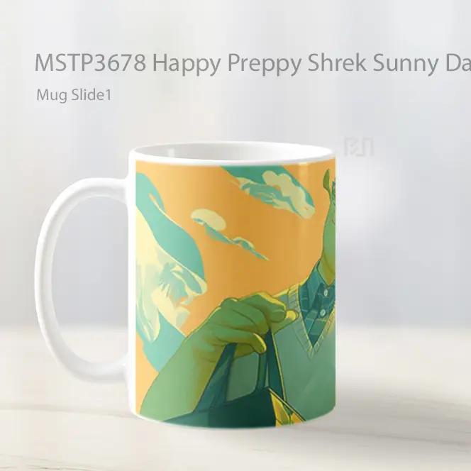 Happy Preppy Shrek Sunny Day Mug Gelas Keramik MSTP3678 - All-side / Desain