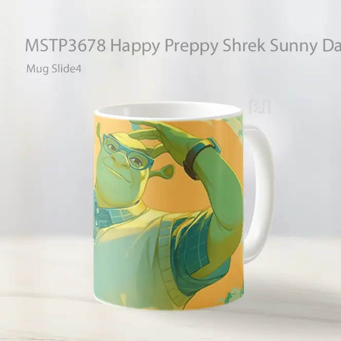 Happy Preppy Shrek Sunny Day Mug Gelas Keramik MSTP3678