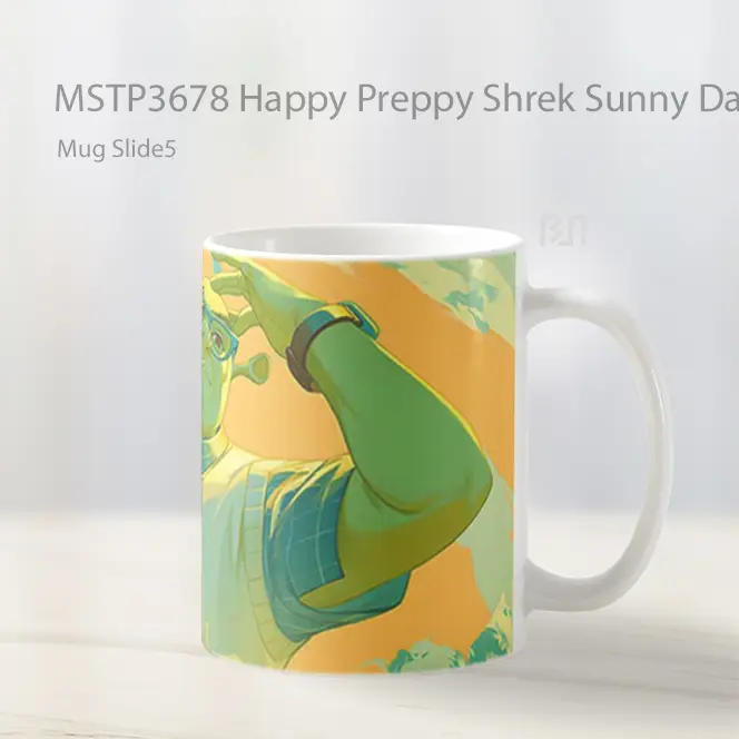Happy Preppy Shrek Sunny Day Mug Gelas Keramik MSTP3678 - All-side / Desain