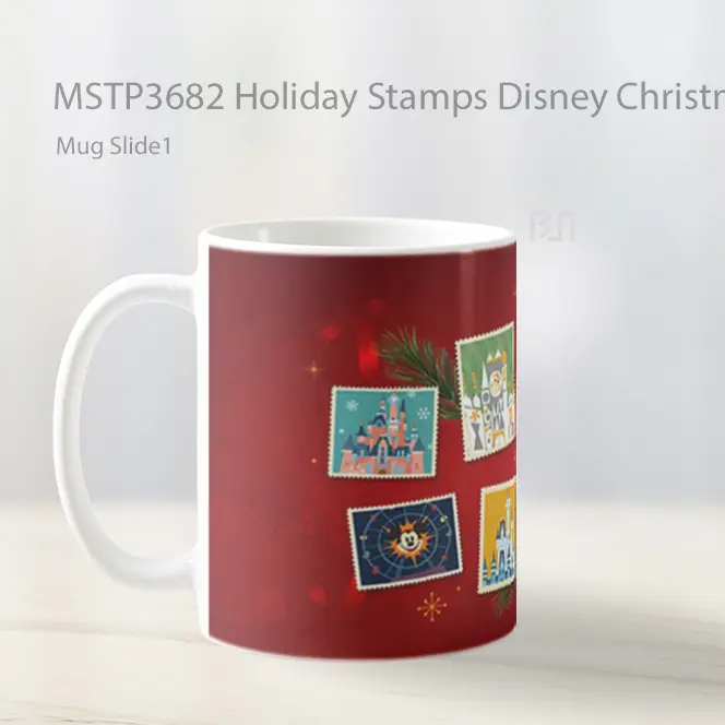 Holiday Stamps Disney Christmas Mug Gelas Keramik MSTP3682 - All-side / Desain