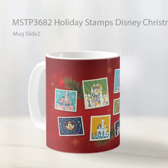 Holiday Stamps Disney Christmas Mug Gelas Keramik MSTP3682 - All-side / Desain