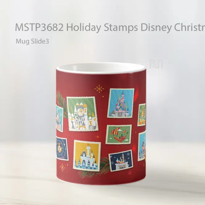 Holiday Stamps Disney Christmas Mug Gelas Keramik MSTP3682 - All-side / Desain