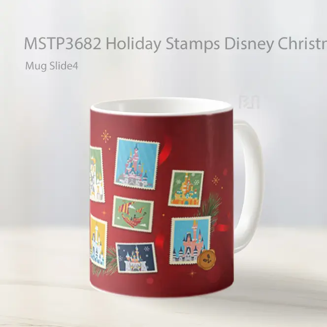 Holiday Stamps Disney Christmas Mug Gelas Keramik MSTP3682