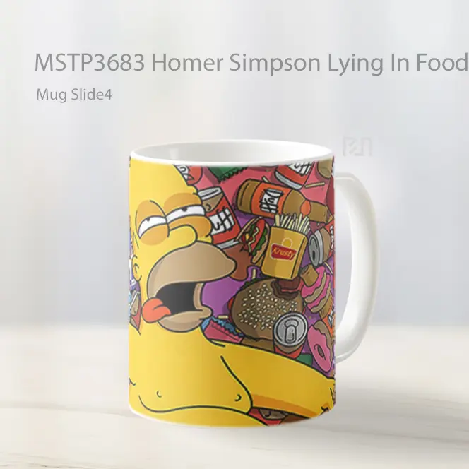 Homer Simpson Lying In Food Mug Gelas Keramik MSTP3683