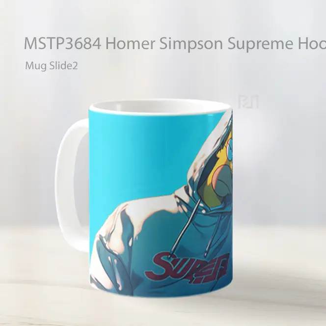 Homer Simpson Supreme Hoodie Blue Mug Gelas Keramik MSTP3684 - All-side / Desain