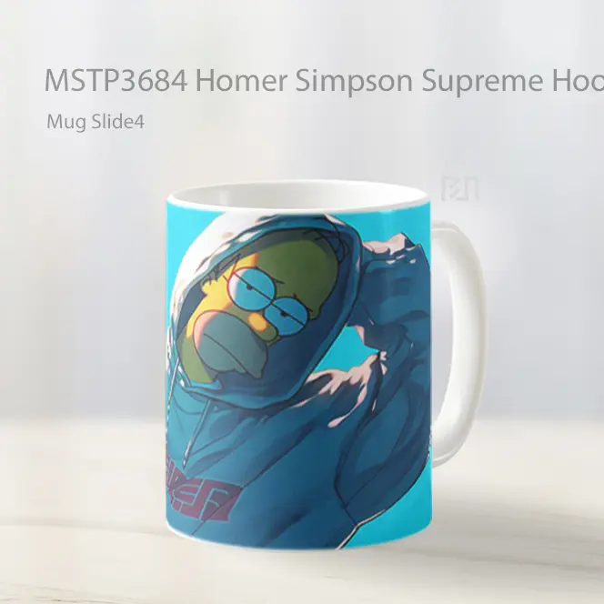 Homer Simpson Supreme Hoodie Blue Mug Gelas Keramik MSTP3684