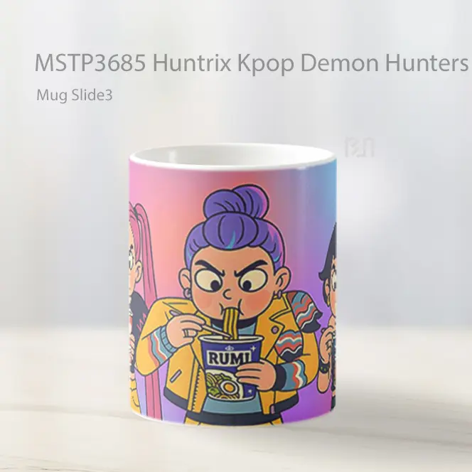 Huntrix Kpop Demon Hunters Eating Noodles Mug Gelas Keramik MSTP3685 - All-side / Desain