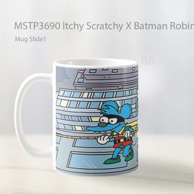 Itchy Scratchy X Batman Robin Mug Gelas Keramik MSTP3690 - All-side / Desain