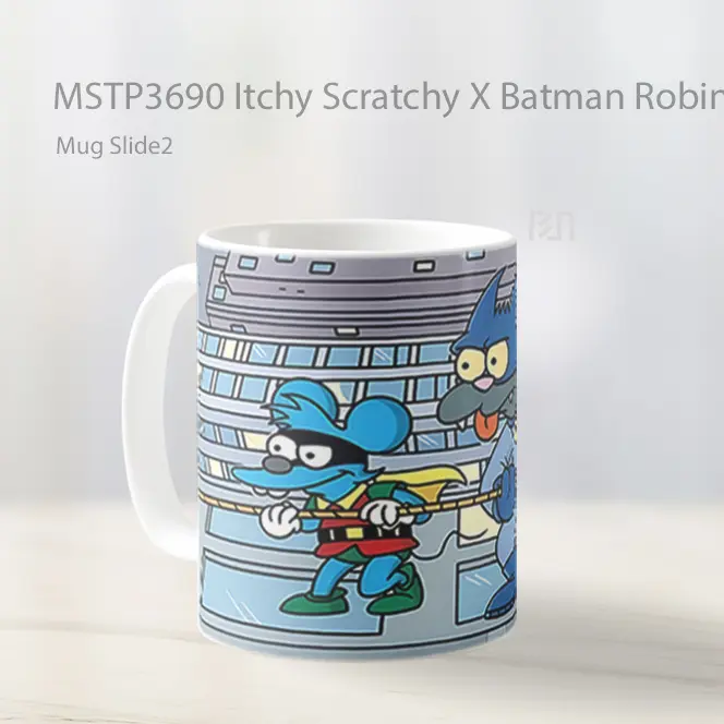 Itchy Scratchy X Batman Robin Mug Gelas Keramik MSTP3690 - All-side / Desain