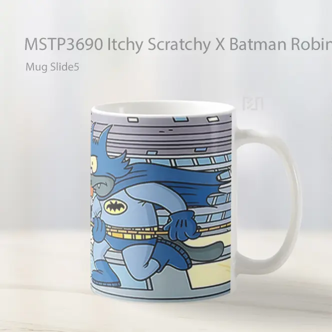 Itchy Scratchy X Batman Robin Mug Gelas Keramik MSTP3690 - All-side / Desain