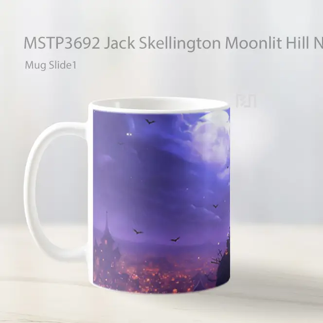 Jack Skellington Moonlit Hill Nightmare Before Christmas Mug Gelas Keramik MSTP3692 - All-side / Desain