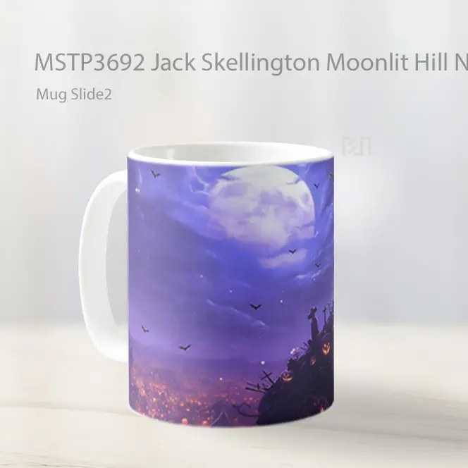 Jack Skellington Moonlit Hill Nightmare Before Christmas Mug Gelas Keramik MSTP3692 - All-side / Desain
