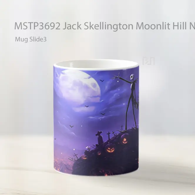 Jack Skellington Moonlit Hill Nightmare Before Christmas Mug Gelas Keramik MSTP3692 - All-side / Desain