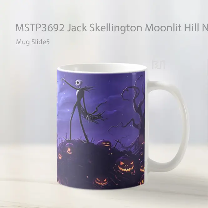 Jack Skellington Moonlit Hill Nightmare Before Christmas Mug Gelas Keramik MSTP3692 - All-side / Desain