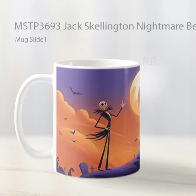 Jack Skellington Nightmare Before Christmas Mug Gelas Keramik MSTP3693 - All-side / Desain