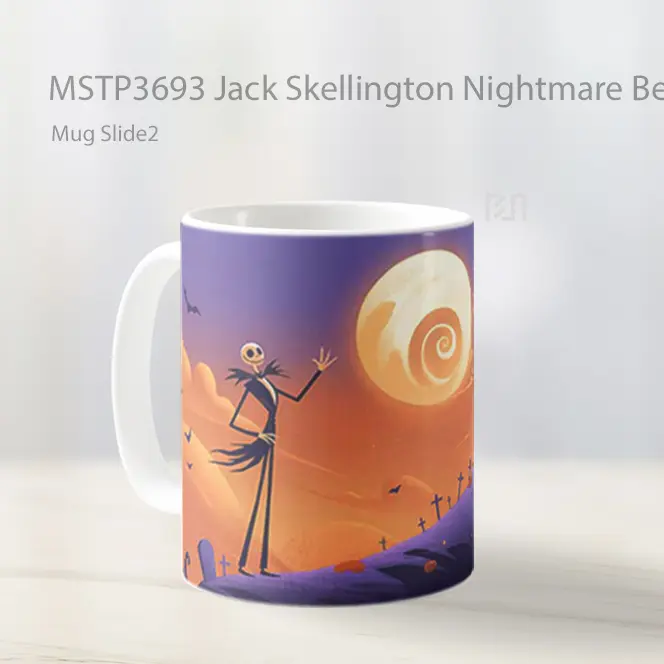 Jack Skellington Nightmare Before Christmas Mug Gelas Keramik MSTP3693 - All-side / Desain