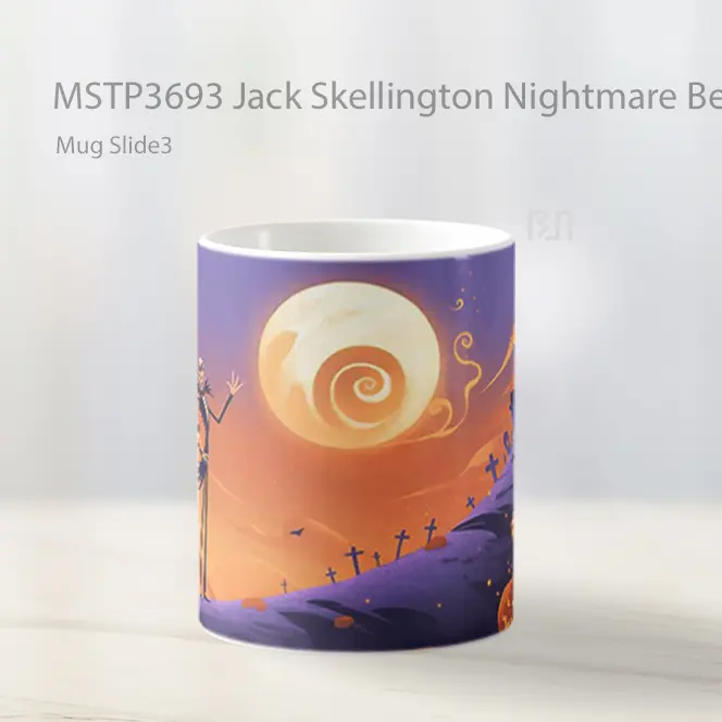 Jack Skellington Nightmare Before Christmas Mug Gelas Keramik MSTP3693 - All-side / Desain