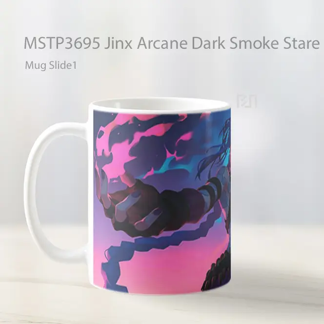 Jinx Arcane Dark Smoke Stare Mug Gelas Keramik MSTP3695 - All-side / Desain