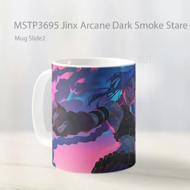 Jinx Arcane Dark Smoke Stare Mug Gelas Keramik MSTP3695 - All-side / Desain