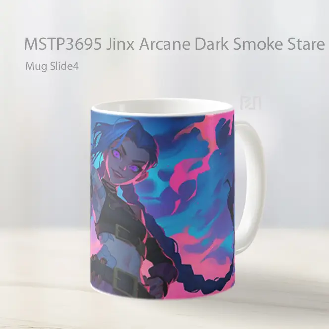 Jinx Arcane Dark Smoke Stare Mug Gelas Keramik MSTP3695