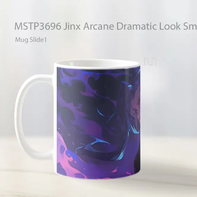 Jinx Arcane Dramatic Look Smoke Mug Gelas Keramik MSTP3696 - All-side / Desain