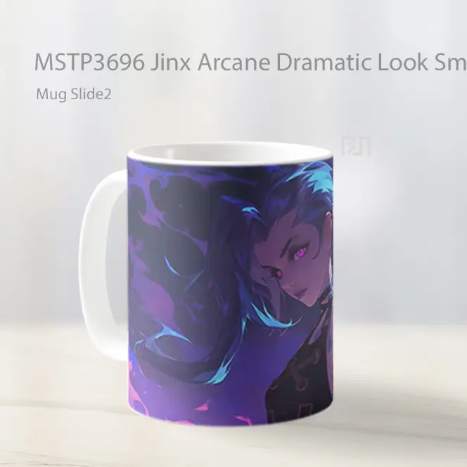 Jinx Arcane Dramatic Look Smoke Mug Gelas Keramik MSTP3696 - All-side / Desain
