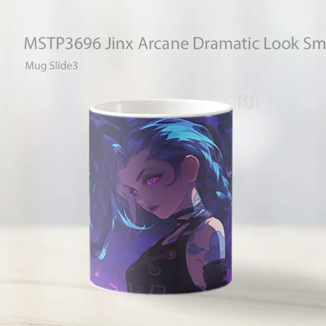 Jinx Arcane Dramatic Look Smoke Mug Gelas Keramik MSTP3696 - All-side / Desain