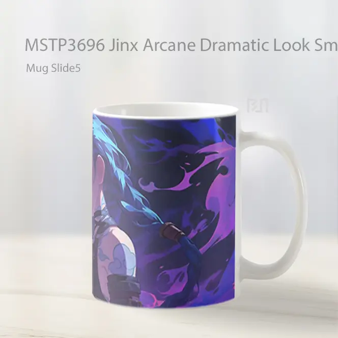 Jinx Arcane Dramatic Look Smoke Mug Gelas Keramik MSTP3696 - All-side / Desain