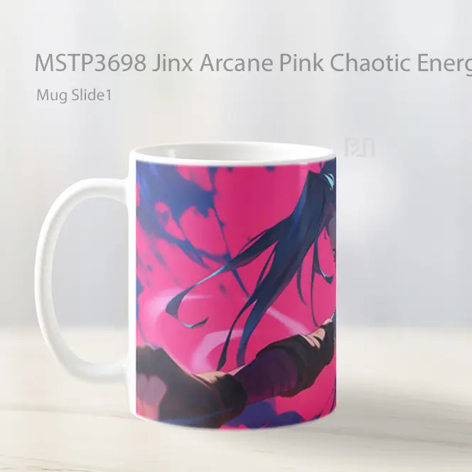 Jinx Arcane Pink Chaotic Energy Mug Gelas Keramik MSTP3698 - All-side / Desain