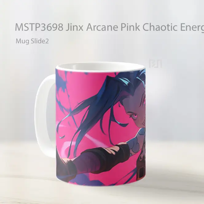 Jinx Arcane Pink Chaotic Energy Mug Gelas Keramik MSTP3698 - All-side / Desain