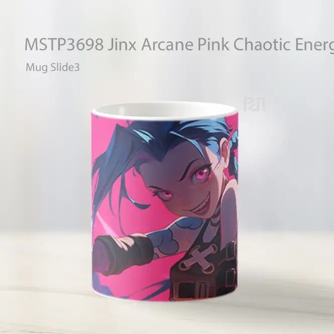 Jinx Arcane Pink Chaotic Energy Mug Gelas Keramik MSTP3698 - All-side / Desain