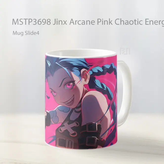 Jinx Arcane Pink Chaotic Energy Mug Gelas Keramik MSTP3698