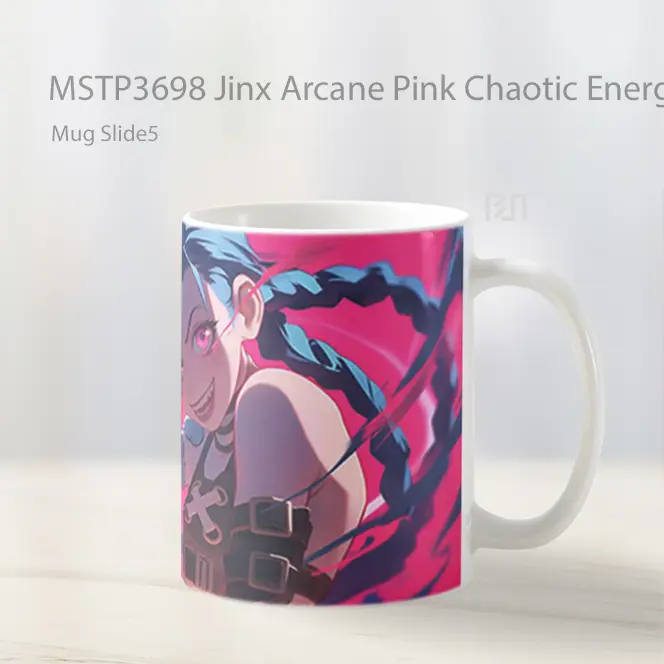 Jinx Arcane Pink Chaotic Energy Mug Gelas Keramik MSTP3698 - All-side / Desain