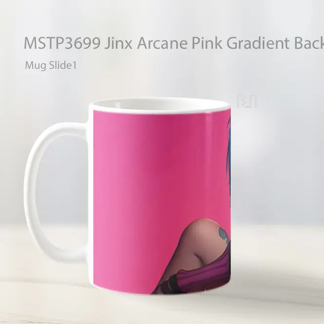 Jinx Arcane Pink Gradient Background Mug Gelas Keramik MSTP3699 - All-side / Desain